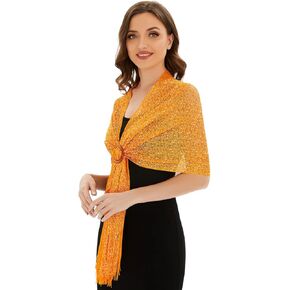 KUNINDOME Sparkling Metallic Shawls and Wraps with Buckle,for Evening Dresses Party Wedding Bride Bridesmaid