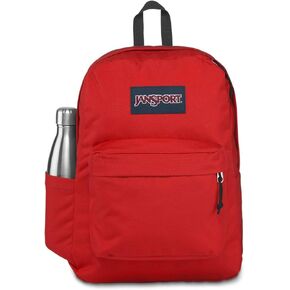 حقيبة ظهر JanSport Superbreak - حقيبة ظهر ممتازة متينة وخفيفة الوزن، بشريط أحمر