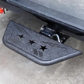 Universal Hitch Steps for Pickup Truck - Anti-Slip Solid Trailer Hitch Step for 2 Inch Receiver Hitch Accessories Rear Bumper Guard Protector for Car SUV ATV Upgraded Textured Black with Pin Lock
