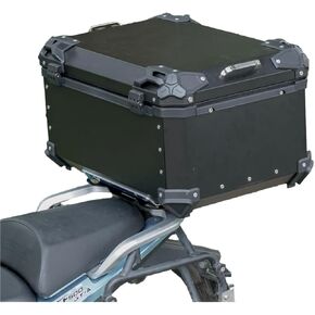 55L Aluminum Universal Motorcycle Trunk Motorcycle top Case Motorcycle Luggage Motorcycle Accessories Bag with Bracket Base Plate for Helmet Luggage, Waterproof Motorcycle Top Box