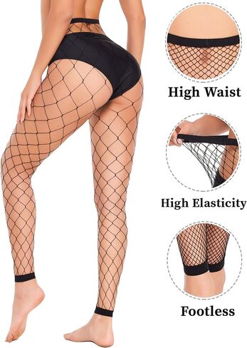 Avidlove Fishnet Stockings Footless High Waist Fishnets Tights Pantyhose for Women in Kuwait