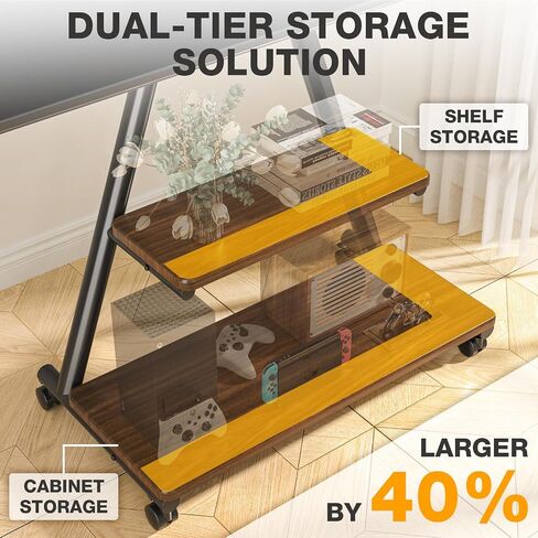 TVON Rolling TV Stand for 43-80" TVs up to 150lbs, Portable TV Stand on Wheels with Enhanced Triangular Design, Height Adjustable Mobile TV Stand with Swivel/Tilt/Dual Shelves for Indoor/Outdoor Use in Saudi Arabia