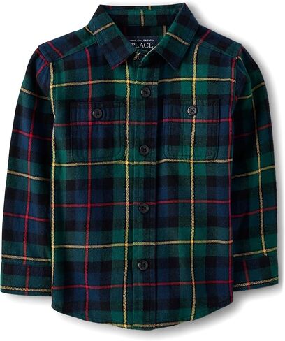 The Children's Place Baby-Boys and Toddler Long Sleeve Plaid Flannel Button Up Shirt in Saudi Arabia