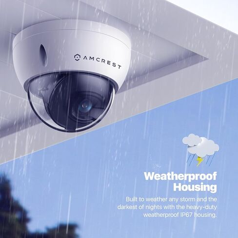 Amcrest 5MP POE Camera, Outdoor Vandal Dome Security POE IP Camera, 5-Megapixel, 98ft NightVision, 2.8mm Lens, IP67, IK10 Resistance, MicroSD 256GB (Sold Separately), Cloud, NVR (IP5M-D1188EW-AI-V3) in Saudi Arabia