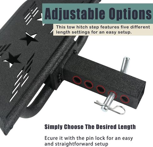Universal Hitch Steps for Pickup Truck - Anti-Slip Solid Trailer Hitch Step for 2 Inch Receiver Hitch Accessories Rear Bumper Guard Protector for Car SUV ATV Upgraded Textured Black with Pin Lock in Saudi Arabia