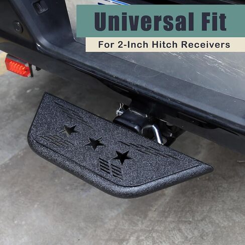 Universal Hitch Steps for Pickup Truck - Anti-Slip Solid Trailer Hitch Step for 2 Inch Receiver Hitch Accessories Rear Bumper Guard Protector for Car SUV ATV Upgraded Textured Black with Pin Lock in Saudi Arabia