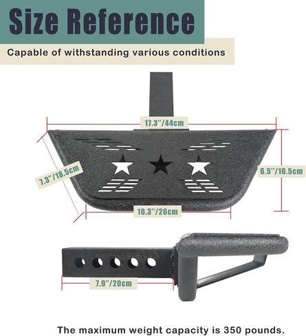Universal Hitch Steps for Pickup Truck - Anti-Slip Solid Trailer Hitch Step for 2 Inch Receiver Hitch Accessories Rear Bumper Guard Protector for Car SUV ATV Upgraded Textured Black with Pin Lock in Saudi Arabia