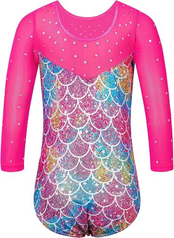 TFJH E Kids Little Girls' One Piece Sparkly Gymnastics Leotard Practice Outfits in Kuwait