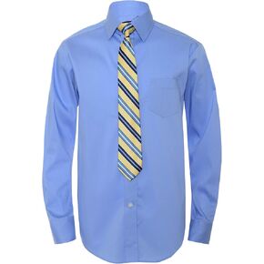 Chaps Boys' Long Sleeve Dress Shirt with Matching Tie