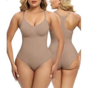 SHAPERX Bodysuit for Women Tummy Control Shapewear Racerback Seamless Sculpting Body Shaper Tank Top