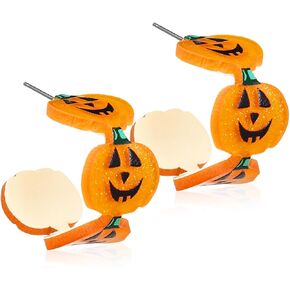 Cute Cartoon Halloween Theme Earrings Ghost Pumpkin Wooden Dangle Earrings Creative Jewelry for Halloween Party Exaggeration Accessories
