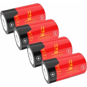 FARSAIL 123A Rechargeable Bateries,12-Pack ICR17335 NiMH Rechargeable Bateries 123A for Arlo VMS3130 VMC3030 3200 3330 3430 3530 Security Cameras, Alarm System, Flashlight