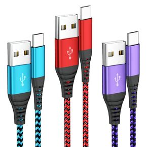USB Type C Cable 5-Pack, SPEATE USB C to USB A Nylon Braid Fast Charging Cord High Speed Data Sync Transfer Charger Cable Compatible with Galaxy S9, Note, LG, ONEPLUS and More (Black Gray) Smartphone