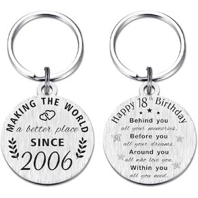 18th Birthday Gifts Keychain for Someone Who was Born in 2005, Turning 18 Year Old Birthday Gifts for Women Men