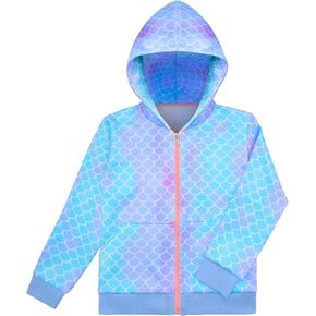 Nidoul Kid Girls Zip Up Hoodie Jacket Unicorn Rainbow Sweatshirt with Pockets