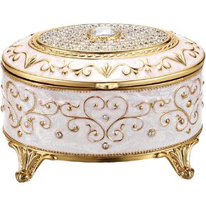 Oval Jewelry Chest, Beige