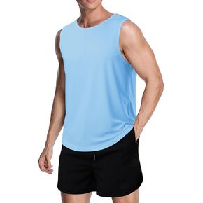 meioro Men's Mesh Tank Top Shirt Quick Drying Sleeveless Shirts Fitted Muscle Tank Tops Sport Round Neck T-Shirt