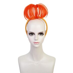 LABEAUTÉ Long Curly Blonde Ponytails Wig with Buns for Women Girls Cosplay Costume Anime Blonde Pigtails Wig with Bangs + Cap