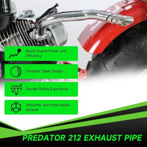 مجموعة أنابيب العادم 212cc متوافقة مع Predator 212 196cc 224cc Coleman Mini Bike CT200U CT200U-EX BT200X KT196 Go Kart Baja Warrior GX160 GX200 OHV Clone Engine Parts مع نوابض صمام (أسود) in Kuwait