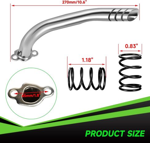مجموعة أنابيب العادم 212cc متوافقة مع Predator 212 196cc 224cc Coleman Mini Bike CT200U CT200U-EX BT200X KT196 Go Kart Baja Warrior GX160 GX200 OHV Clone Engine Parts مع نوابض صمام (أسود) in Kuwait