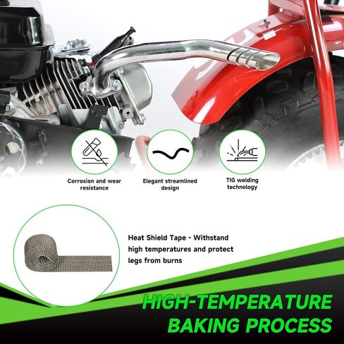 مجموعة أنابيب العادم 212cc متوافقة مع Predator 212 196cc 224cc Coleman Mini Bike CT200U CT200U-EX BT200X KT196 Go Kart Baja Warrior GX160 GX200 OHV Clone Engine Parts مع نوابض صمام (أسود) in Kuwait