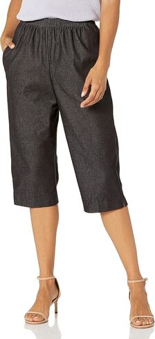 Alfred Dunner Women's Petite Black Denim Proportioned Medium Pant in Kuwait
