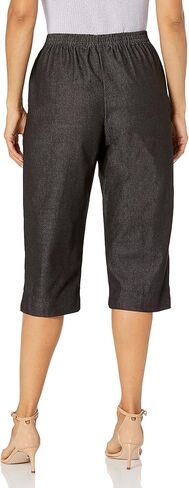Alfred Dunner Women's Petite Black Denim Proportioned Medium Pant in Kuwait