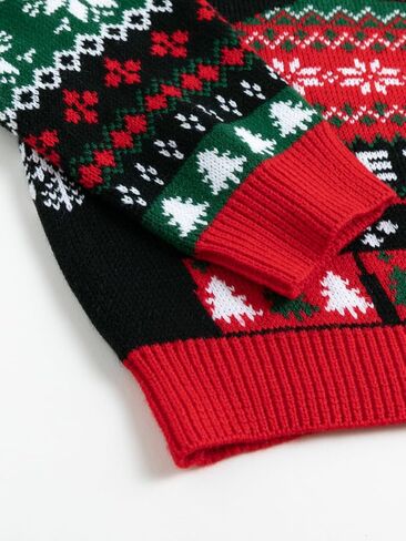 WIPONKEN Ugly Christmas Sweater for Women Funny Crewneck Knit Christmas Sweater for Family Pullover Long Sleeve Top in Saudi Arabia