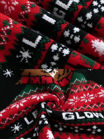 WIPONKEN Ugly Christmas Sweater for Women Funny Crewneck Knit Christmas Sweater for Family Pullover Long Sleeve Top in Saudi Arabia