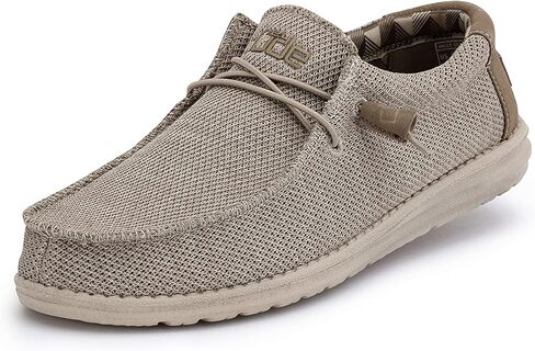 Hey Dude Men's Wally-Sox Wide Beige Size 12 | Men's Shoes | Men Slip-on Loafers | Comfortable & Light-Weight in Saudi Arabia