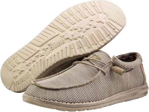 Hey Dude Men's Wally-Sox Wide Beige Size 12 | Men's Shoes | Men Slip-on Loafers | Comfortable & Light-Weight in Saudi Arabia
