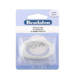 Beadalon French Wire 0.7mm Silver Plated, 1-Meter