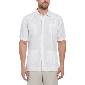 Cubavera Men's Four-Pocket Mini Pintuck Embroidered Short Sleeve Guayabera Shirt
