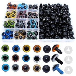 344Pcs Safety Eyes for Crafting Crochet - Thalinfayi 15mm Plastic Safety Eyes Crochet Toy Eyes Colorful Stuffed Animal Eyes with Secure Washers for Amigurumi, Crafts, Crochet Toy and Stuffed Animals
