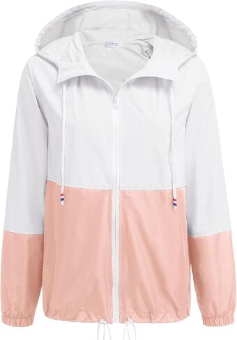 SoTeer Women's Waterproof Raincoat Outdoor Hooded Rain Jacket Windbreaker S-XXXL in Saudi Arabia