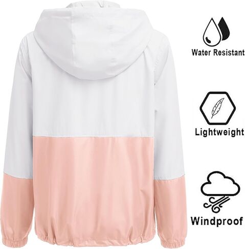 SoTeer Women's Waterproof Raincoat Outdoor Hooded Rain Jacket Windbreaker S-XXXL in Saudi Arabia