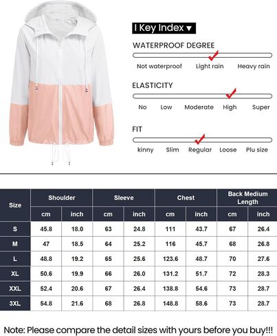 SoTeer Women's Waterproof Raincoat Outdoor Hooded Rain Jacket Windbreaker S-XXXL in Saudi Arabia