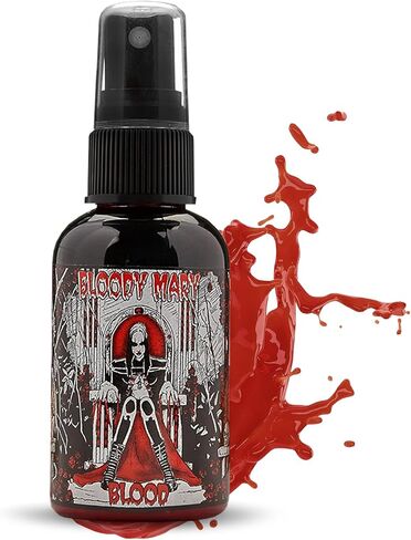 بخاخ مكياج Fake Blood - للمسرح والأزياء التنكرية أو أزياء الهالوين زومبي ومصاصي الدماء والوحوش - من بلودي ماري (متوسط ​​- 2 أونصة) in Saudi Arabia