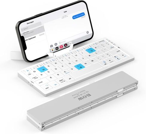 SIKAI CASE Foldable Bluetooth Keyboard with Magnetic Stand,Aluminum Alloy Mini Quiet Folding Portable Lightweight Travel Rechargeable Pocket for Tablet,iPad, Phones, Black in Kuwait