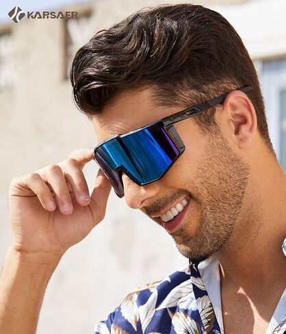 Karsaer Vision Sports Sunglasses Wraparound Glasses 80s Visor Shield Baseball Sunglasses for Youth Kids Teens 8-12 in Kuwait