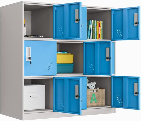 MECOLOR Living Room Organizers and Storage Small Metal Storage Cabinet with Lock for Toy and Cloth and self Belonging Storage (Yellow, 9D) in Saudi Arabia