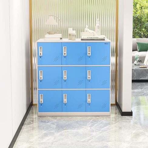 MECOLOR Living Room Organizers and Storage Small Metal Storage Cabinet with Lock for Toy and Cloth and self Belonging Storage (Yellow, 9D) in Saudi Arabia
