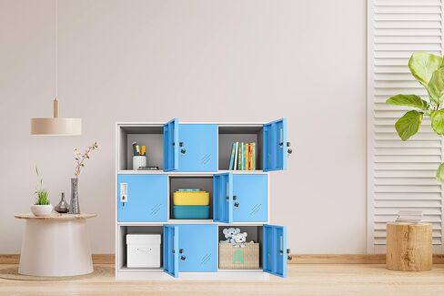 MECOLOR Living Room Organizers and Storage Small Metal Storage Cabinet with Lock for Toy and Cloth and self Belonging Storage (Yellow, 9D) in Saudi Arabia