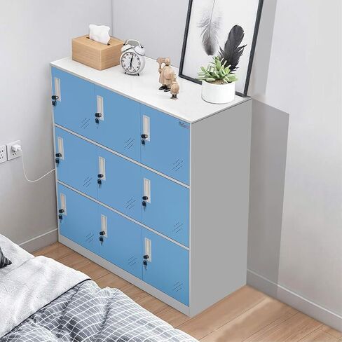 MECOLOR Living Room Organizers and Storage Small Metal Storage Cabinet with Lock for Toy and Cloth and self Belonging Storage (Yellow, 9D) in Saudi Arabia