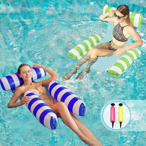 eeocwf 2 حزمة كرسي حمام سباحة قابل للنفخ، كرسي حمام سباحة عائم يطفو لحفلة حمام السباحة للبالغين، أرجوحة حمام سباحة تطفو مع مسند الظهر، كرسي عائم مع مضخة هواء لبحيرة الشاطئ الصيفية in Kuwait