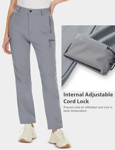 MAGCOMSEN Women's Fleece Lined Snow Ski Pants Waterproof Insulated Winter Hiking Pants Softshell Snowboard Pants in Kuwait