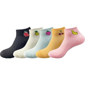 Joylife IHAUIUE Fruit Embroidered Ankle Socks Cute Low Cut Socks for Women, Ladies, Girls