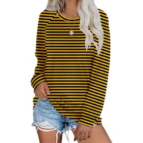 Qearal Womens Tunics Tops Fall Long Sleeve Loose Fit Casual Pullover Shirts