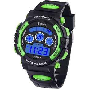 Edillas Kids Watches Boys Digital,7 Colors 50M Waterproof Watches for Children Students Teenagers Sport Outdoor Multifunctional Wrist Watches with Stopwatch/Alarm Watch for Ages 7-15 Black Red