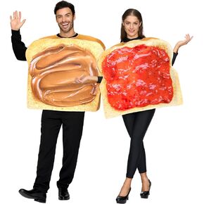 Spooktacular Creations Peanut Butter And Jelly PBJ Costume Adult Couple Set w/one Peanut Butter Plush and One Jelly Plush for Halloween Dress Up Party in Kuwait